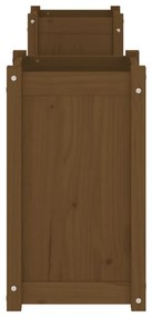 Banco c/ vasos 180x36x63cm madeira de pinho maciça castanho-mel