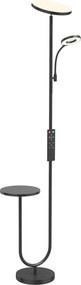 HOMCOM Candeeiro de Pé LED Dimerizável 42W 4840LM Luz de Leitura Ajustável e Prateleira Candeeiro para Sala 2700K-6000K Controlo Remoto Preto | Aosom Portugal