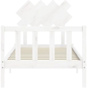 Cama sem colchão 90x200 cm madeira de pinho maciça branco