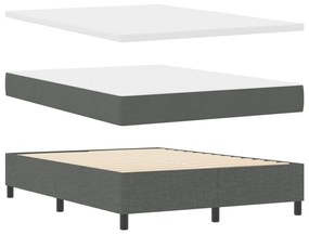 Cama Box com Colchão Cinza Escuro 160x200 cm Tecido