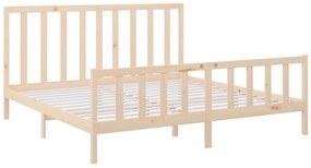 Cama sem colchão 200x200 cm madeira de pinho maciça