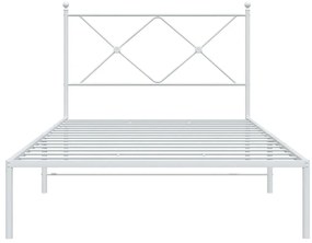 Estrutura de cama com cabeceira 100x200 cm metal branco