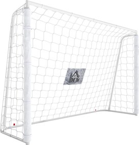 HOMCOM Baliza de Futebol com Suporte de Metal e Rede para Treino e Diversão de Futebol no Jardim Ar Livre 186x62x123 cm Branco | Aosom Portugal