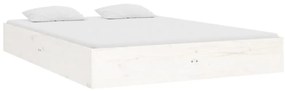 Estrutura de cama casal 135x190 cm madeira maciça branco