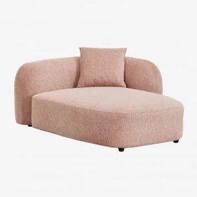 Chaise Longue Direito Para Sofá Modular Em Chenille Coco Tecido Chenille Rosa Quartzo - Sklum