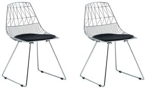 Conjunto de 2 cadeiras em metal prateado HARLAN Beliani