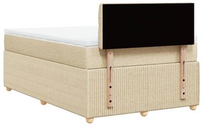 Cama boxspring com colchão 120x190 cm tecido cor creme