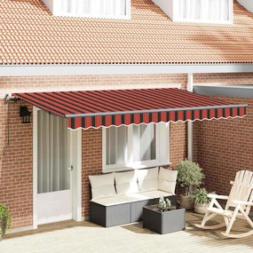 vidaXL Toldo Retrátil Manual Amarelo e Laranja e Branco 3.5 x 2 m