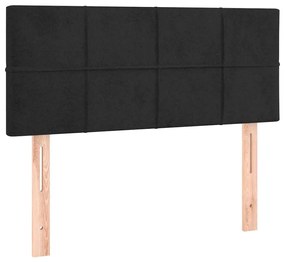 Cama box spring c/ colchão e LED 120x190 cm couro artif. preto