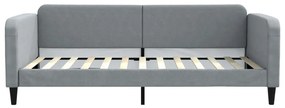 Sofá-cama com colchão 100x200 cm tecido cinzento-claro