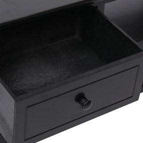 Móvel de TV 108x30x40 cm madeira paulownia maciça preto
