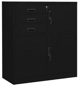 vidaXL Armário de escritório 90x40x102 cm aço preto