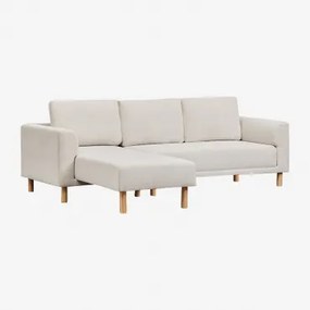 Sofá Chaise Longue De 3 Plazas Caspian Creme Bege - Sklum