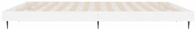 Estrutura de cama 160x200 cm derivados madeira branco brilhante