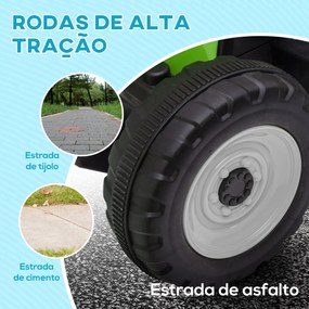 HOMCOM Trator Elétrico com Reboque Amovível Carro Elétrico para Crianç