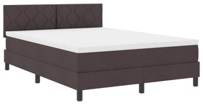 Cama Box Spring com Colchão Castanho 140x190 cm Tecido