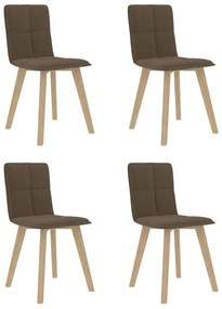 vidaXL Cadeiras de jantar 4 pcs tecido castanho