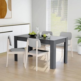 vidaXL Mesa de jantar 140x74,5x76 cm contraplacado cinzento