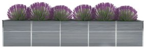 Canteiro elevado de jardim 400x80x77cm aço galvanizado cinzento