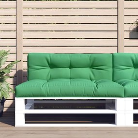 vidaXL Almofadões para móveis de paletes 2 pcs tecido verde