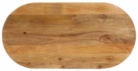 vidaXL Tampo de mesa oval 120x60x3,8 cm madeira de mangueira maciça