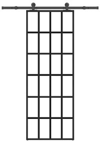 vidaXL Porta deslizante c/ conj. ferragens 76x205cm vidro ESG/alumínio