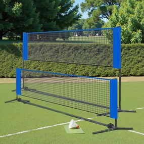 Rede de badminton de 500 cm, ajustável em altura, rede de voleibol azul