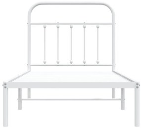 Estrutura de cama com cabeceira 90x200 cm metal branco