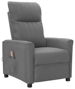 vidaXL Poltrona de massagens tecido cinzento-claro