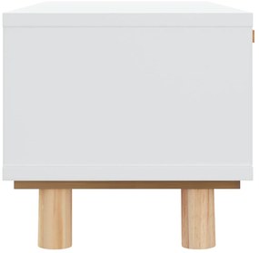 Mesa de centro 80x40x30 cm deriv. madeira/pinho maciço branco
