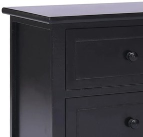 Móvel de TV 108x30x40 cm madeira paulownia maciça preto