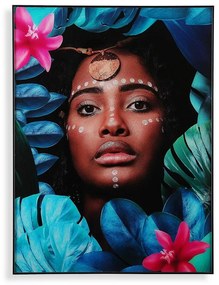 Pintura Africana Cristal Madeira Mdf (60 X 2 X 80 cm)