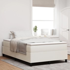 Cama Box Spring com Colchão Creme 120x200 cm Tecido de Corduroy