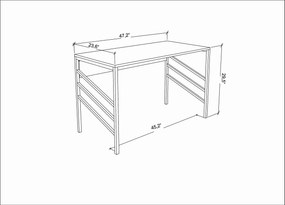 Secretária de Estudo Josephine – Branco Carvalho – 120x60x74,8 cm