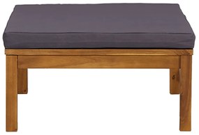 3 pcs conj. lounge de jardim c/ almofadões cinza-escuro acácia