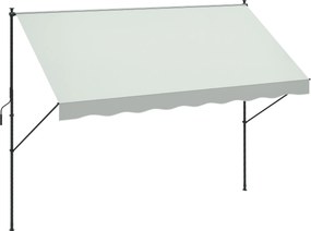 Outsunny Toldo Manual Retrátil Ajustável 300x170x200-290 cm com Manivela Proteção Solar UV40+ para Varanda Jardim Creme | Aosom Portugal