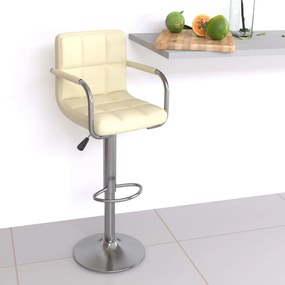vidaXL Banco de bar couro artificial cor creme