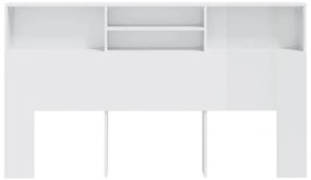 Armário de cabeceira 180x19x103,5 cm branco brilhante