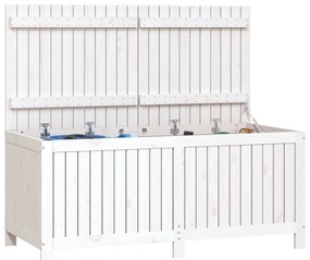 Caixa de arrumação jardim 147x68x64 cm pinho maciço branco