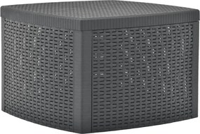 vidaXL Mesa de apoio 54x54x36,5 cm plástico antracite