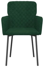 Cadeiras de jantar 2 pcs veludo verde-escuro