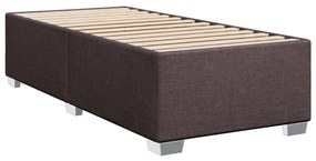 Estrutura de cama sem colchão 90x200 cm tecido castanho-escuro