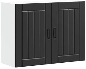 vidaXL Armário de parede da cozinha Lucca derivados de madeira preto
