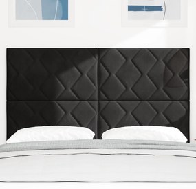 Cabeceira Design de Blocos de Diamante Preto 160 cm Veludo