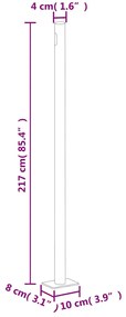 Toldo lateral retrátil para pátio 220x600 cm cor creme