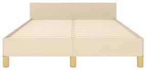 Estrutura de cama sem colchão 120x200 cm tecido cor creme