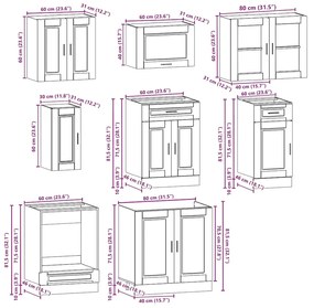 8 peças armário de cozinha conjunto Kalmar branco