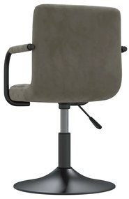 Cadeiras de jantar giratórias 2 pcs veludo cinzento-claro