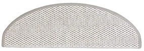 Tapetes escada adesivos aspeto sisal 15pcs 65x21x4 cm platinado