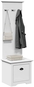 vidaXL Armário corredor com ganchos BODO branco 50x40x157 cm